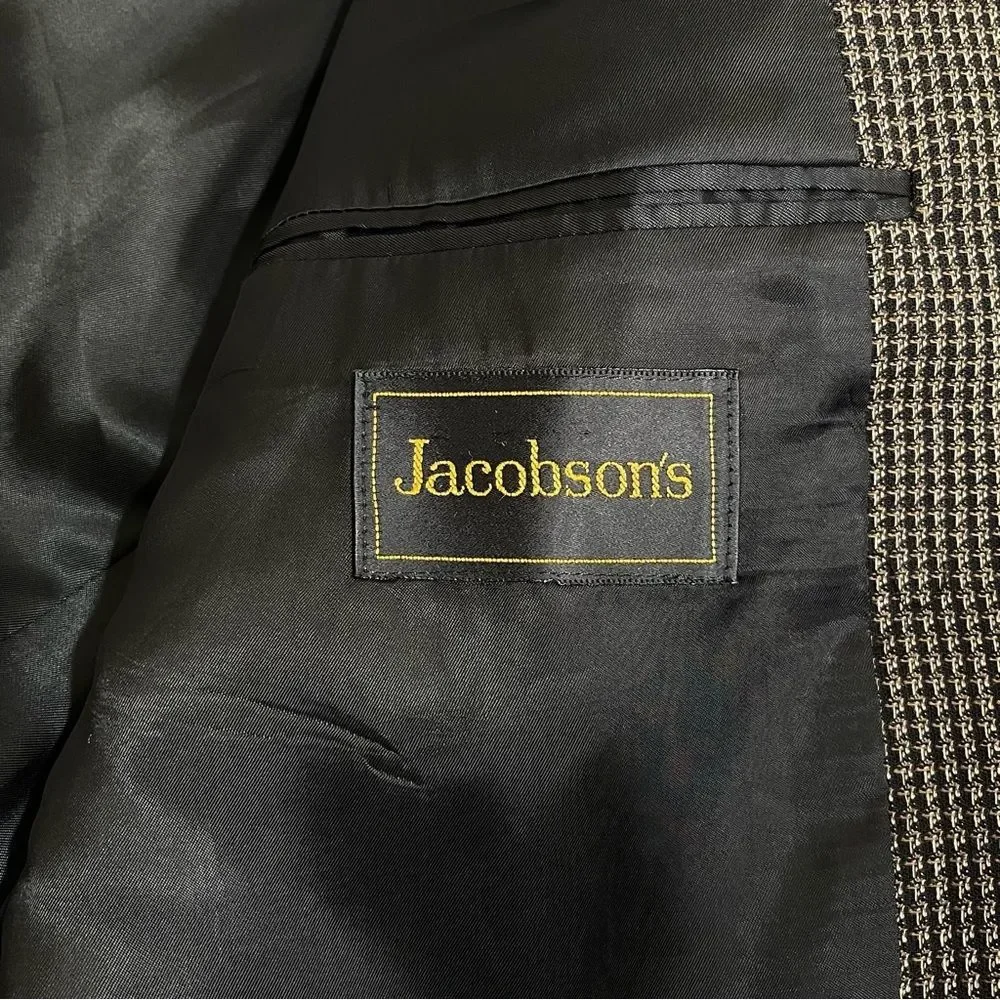 Vintage Joseph Abboud Jacobsons 100% Wool Sport Coat Jacket Tweed USA Men 43L